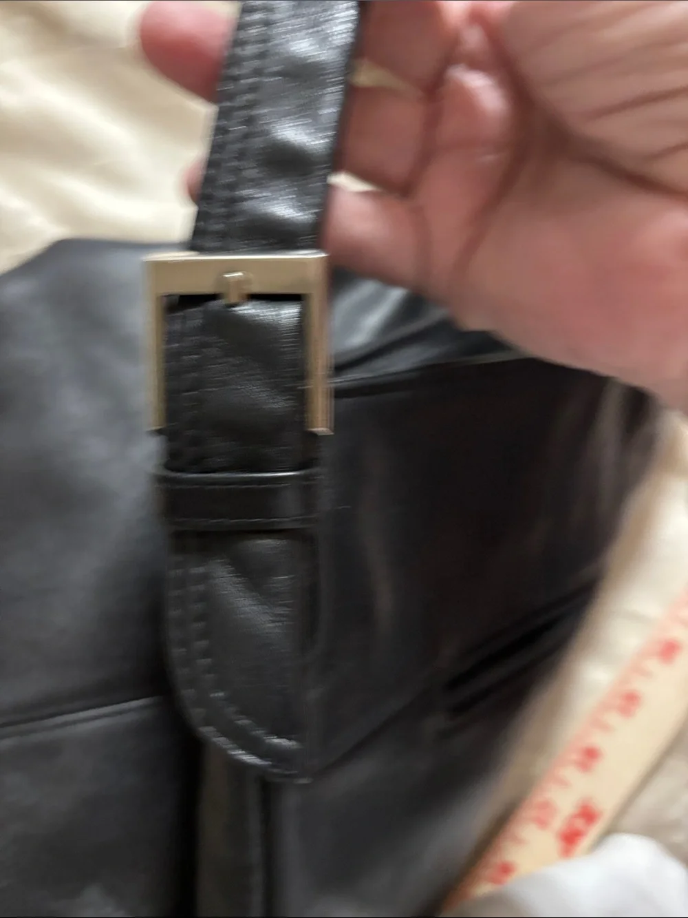 Tignanello Black Leather Crossbody Messenger Bag